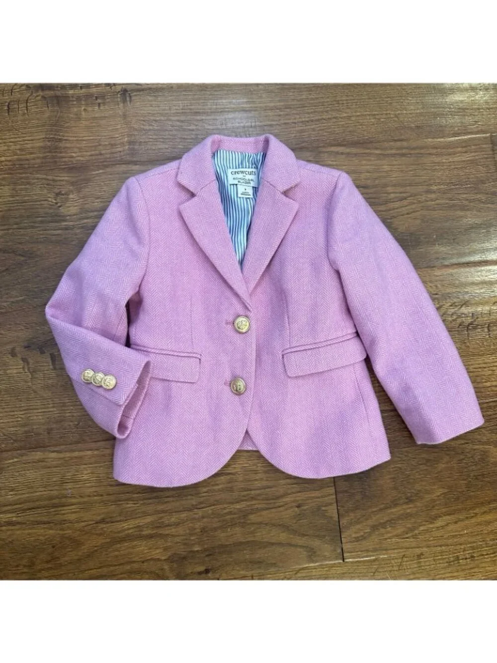 J.Crew Crewcuts Girls' schoolgirl blazer in pink ivory
